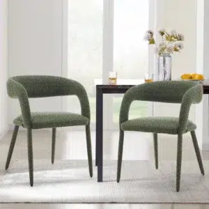 Pine Green Dining Chairs, Set of 2, Modern Design
