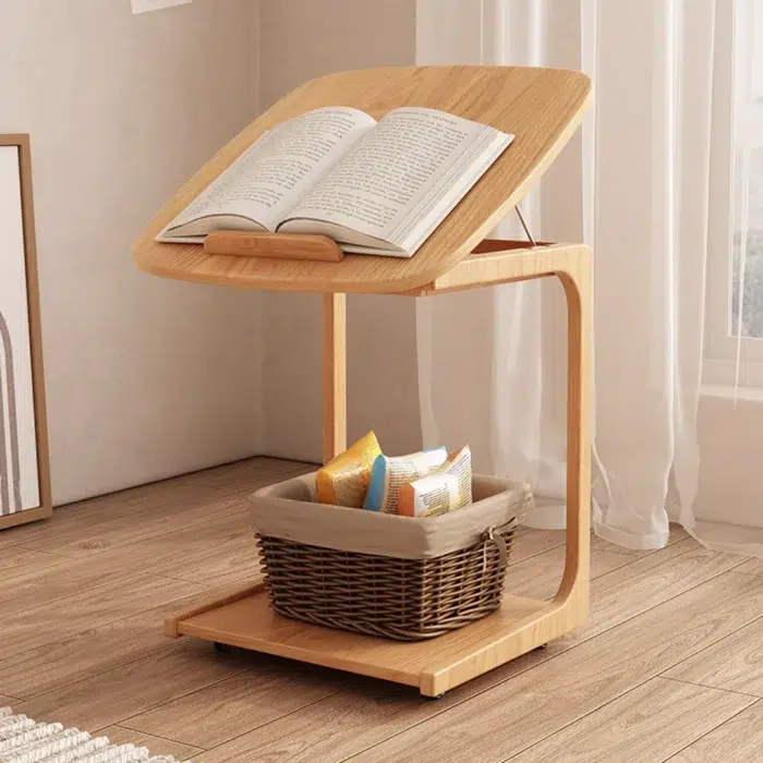 Sophie Side Table Natural Wood Adjustable Durable