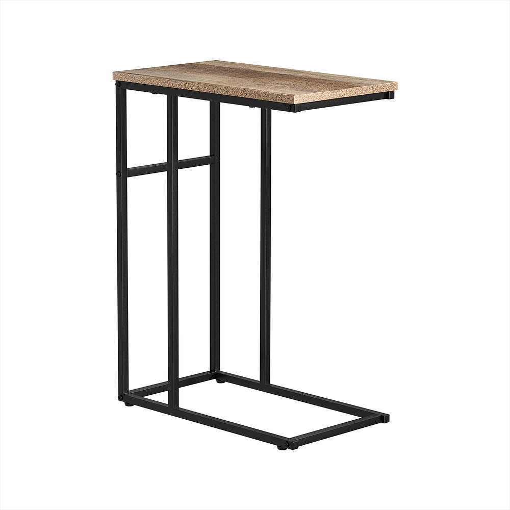 Walnut coffee table, C-shaped, space-saving, durable