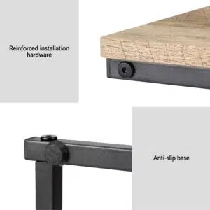 Anika Walnut Coffee Table, C-Shaped, Space-Saving, Durable