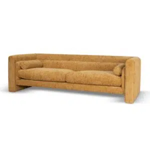 Yellow Sand 3-Seater Sofa, Plush Foam, Elegant Wood Legs