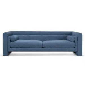 Navy Blue 3-Seater Fabric Sofa, Modern Design, Plush Comfort, Durable Frame, Ideal for Living Rooms