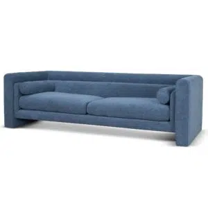 Navy Blue 3-Seater Fabric Sofa, Modern Design, Plush Comfort, Durable Frame, Rich Polyester Upholstery