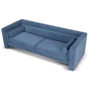 Navy Blue 3-Seater Fabric Sofa, Modern Design, Plush Comfort, Durable Frame, Ideal for Living Rooms
