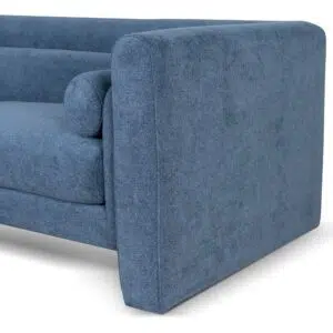 Navy Blue 3-Seater Fabric Sofa, Modern Design, Plush Comfort, Durable Construction