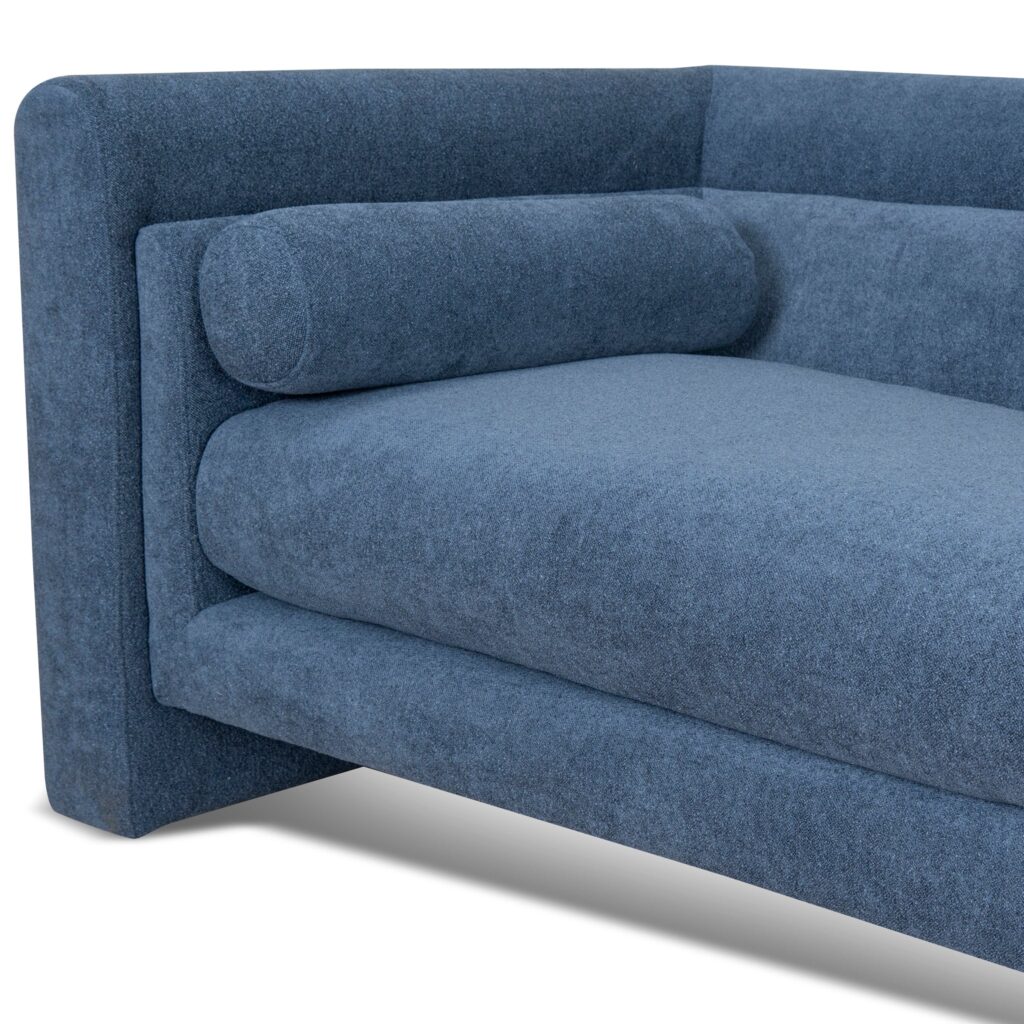 Navy Blue 3-Seater Fabric Sofa, Modern Design, Plush Comfort, Durable Frame, Elegant Living Room Furniture