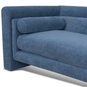 Navy Blue 3-Seater Fabric Sofa, Modern Design, Plush Comfort, Durable Frame, Elegant Living Room Furniture
