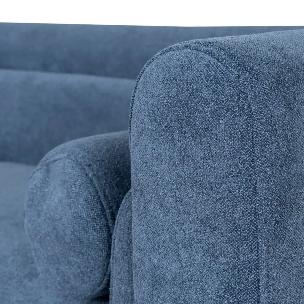 Navy Blue 3-Seater Fabric Sofa, Modern Design, Plush Comfort, Durable Frame, Rich Polyester Upholstery