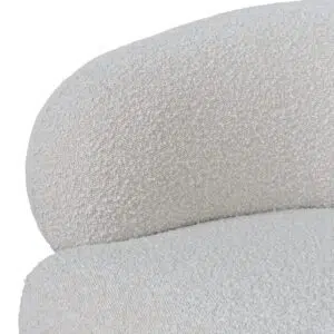 OffWhite Boucle Armchair, Timeless Design, Oak Frame, 100x88x73cm, Plush Seat