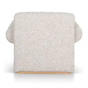 Bryn Sand Beige Armchair with Oak Frame and Curved Arms