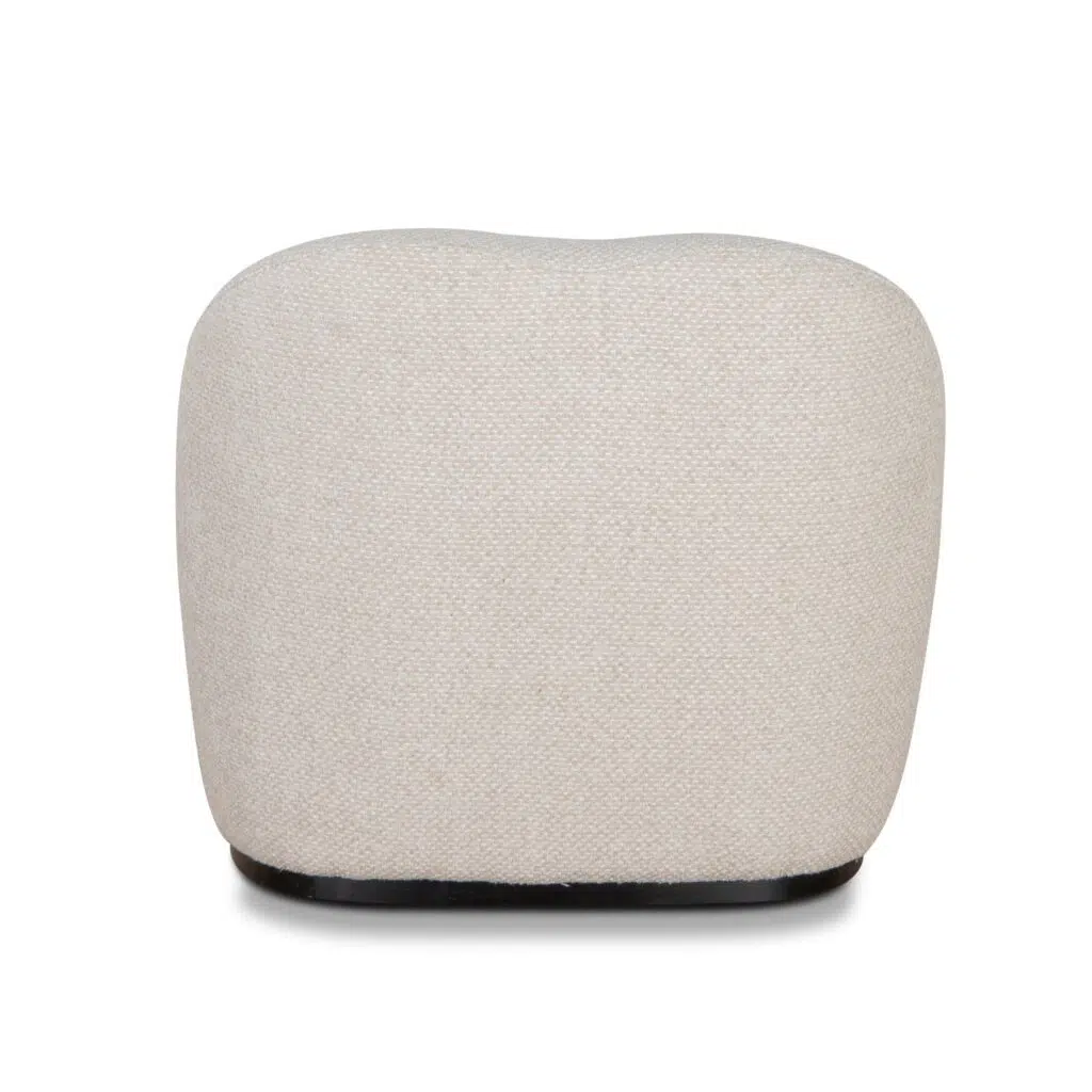 Beige fabric armchair, timeless design, comfortable