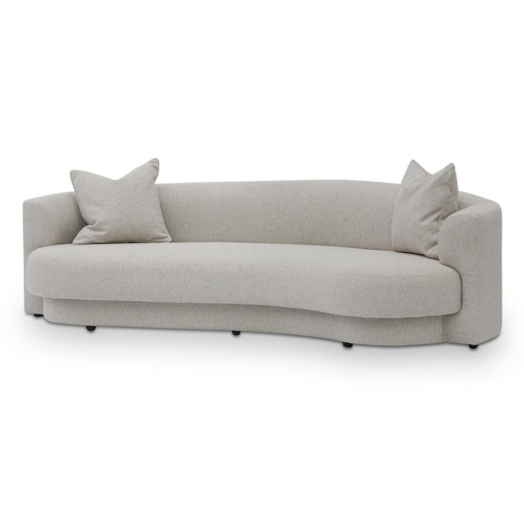 Luna 3-Seater Sofa in Sand Tone, Elegant Design, Durable Pine Wood Frame, Spacious Seating