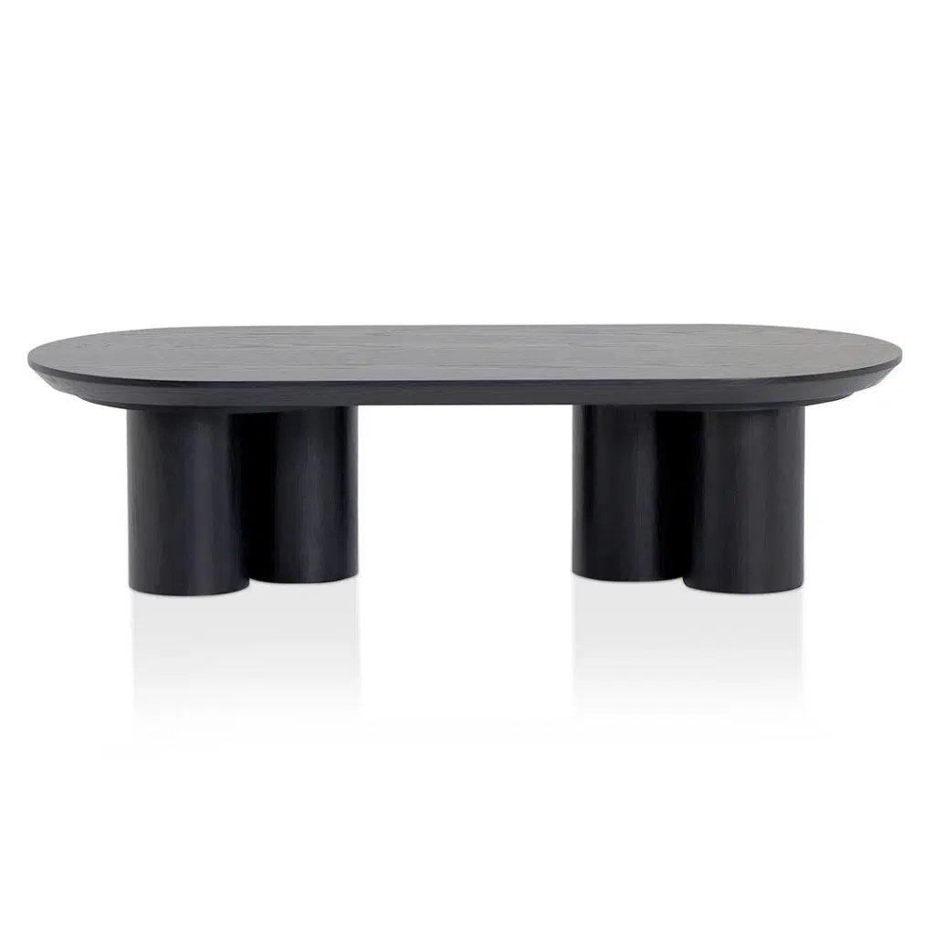 Ethan 1.3m Full Black Coffee Table, Modern Design, Durable MDF, 130x59x33cm