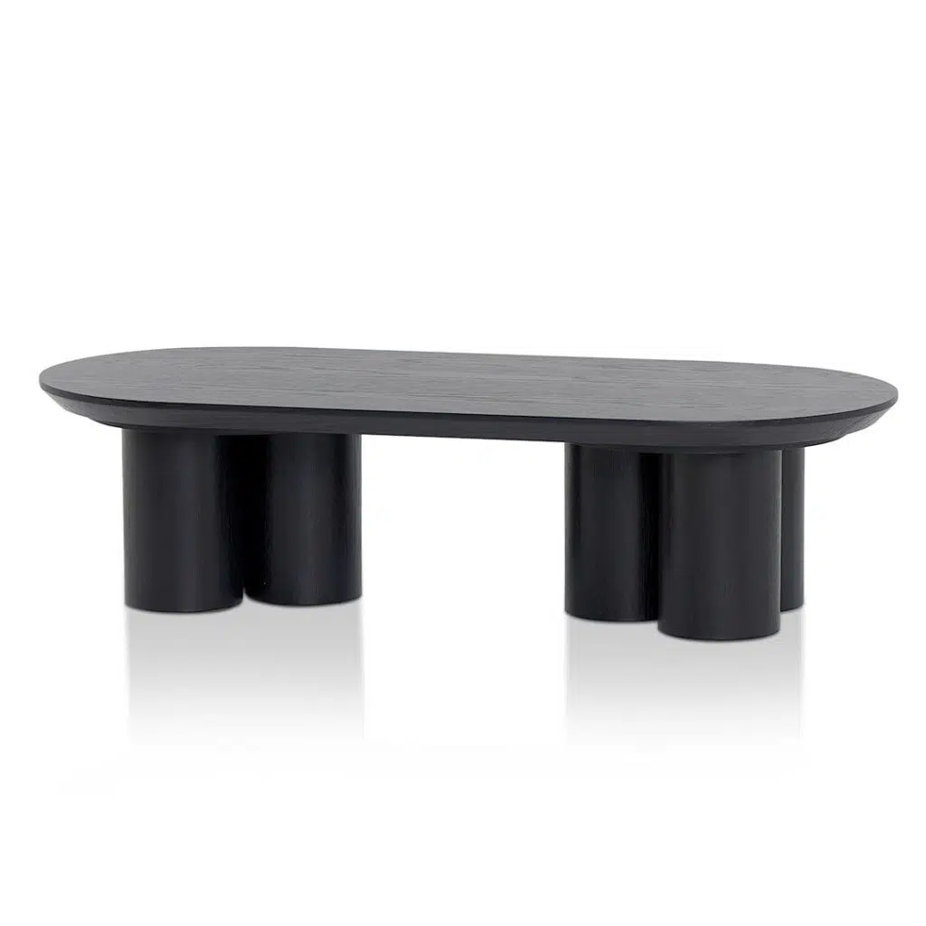 Ethan 1.3m Full Black Coffee Table, Modern Design