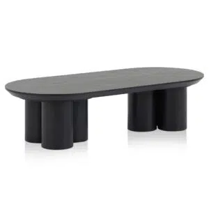 Ethan 1.3m Full Black Coffee Table, Modern Design, Durable MDF, 130cm W x 59cm D x 33cm H