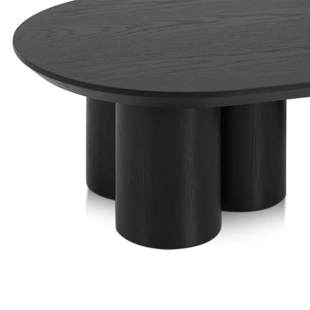 Ethan 1.3m Full Black Coffee Table, Modern Design, Durable MDF, Compact Size
