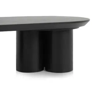 Ethan 1.3m Full Black Coffee Table, sleek modern design, durable MDF construction, compact size, flat-pack assembly.