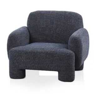 Moss Navy Hudson Armchair, modern design, sturdy legs, comfortable seating, durable fabric, easy assembly.