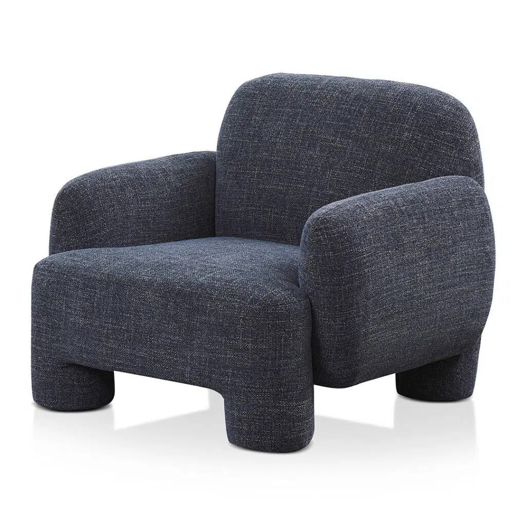 Moss Navy Hudson Armchair, modern design, sturdy legs, comfortable seating, durable fabric, easy assembly