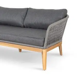 Eclipse 4pcs Grey Outdoor Lounge Set, modern design, durable acacia wood, olefin upholstery, spacious seating, easy assembly.