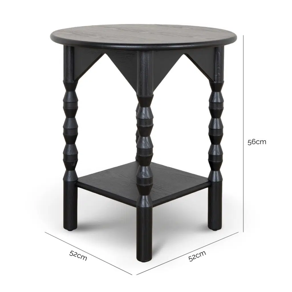 Lior Black Side Table Modern Minimalist Wood Storage