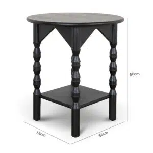 Lior Black Side Table Modern Minimalist Wood Storage