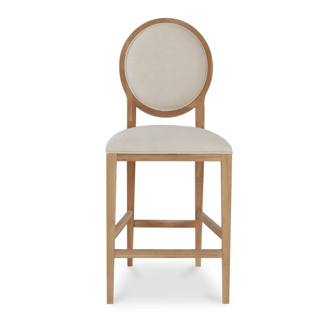 Luna Bar Stool 65cm Light Beige Set 2 Modern Design Durable Comfortable