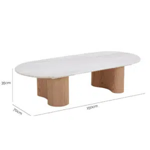 Maeve Natural Travertine Coffee Table 1.5m