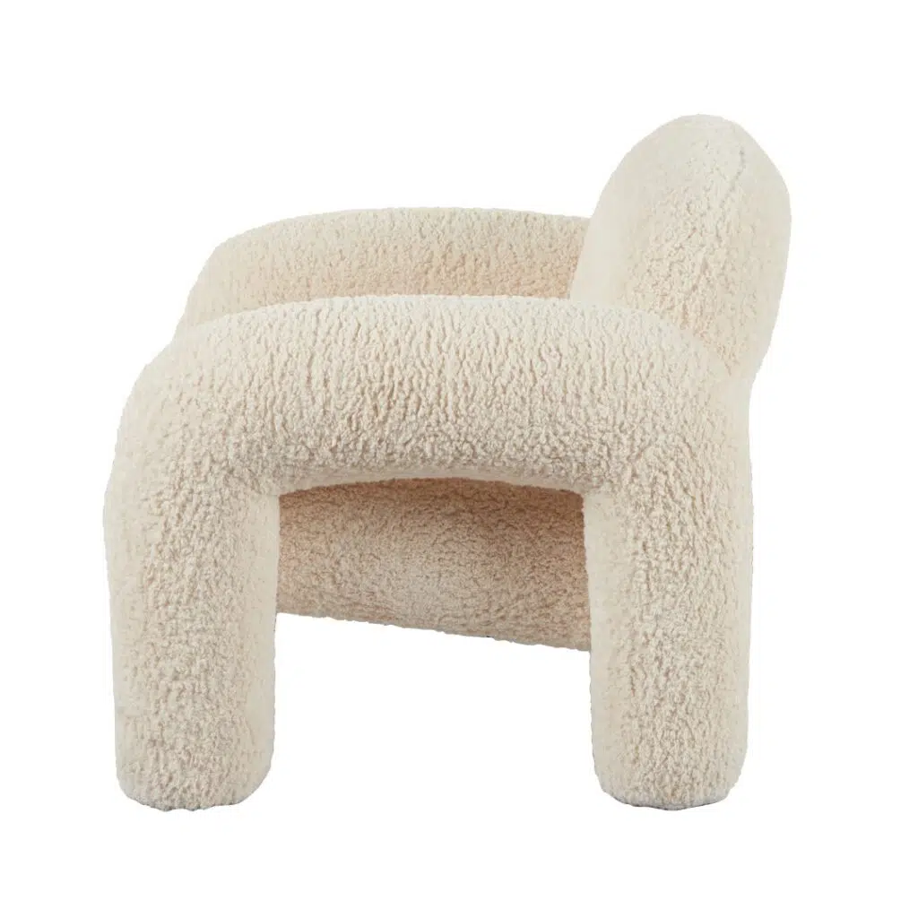 Mia Armchair Off White, Stylish and Comfy Pine Wood Seat