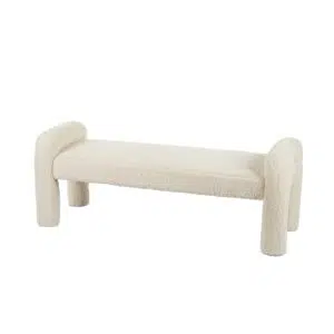 Mia Bench off white, stylish and comfortable, pine wood, versatile design for interiors.