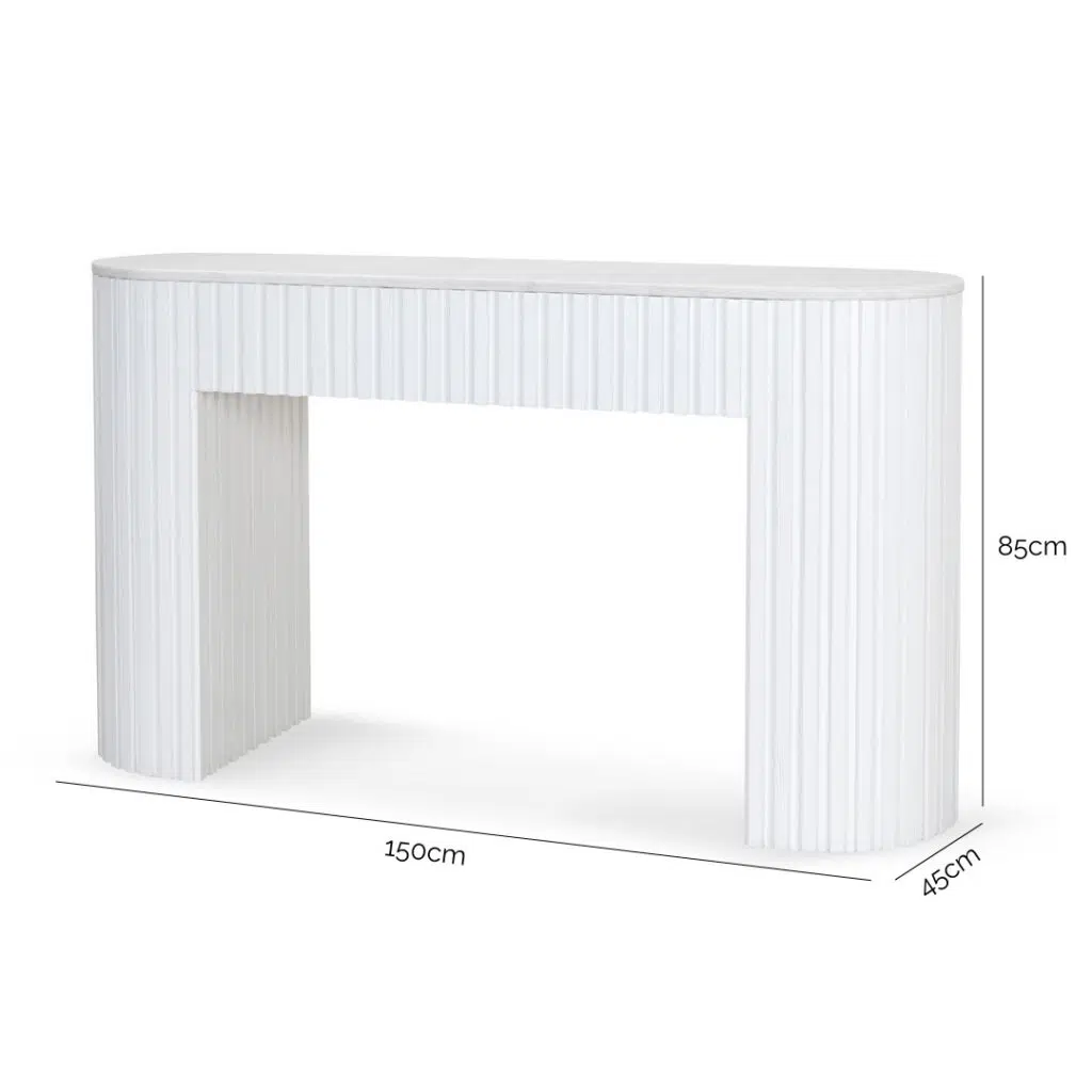 Nico White Marble Console Table 1.5m