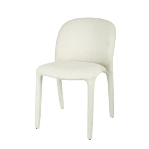 Beige Dining Chairs Set Modern Elegant Comfortable Stackable