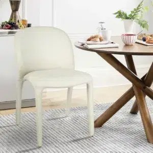 Beige Dining Chairs Set Modern Elegant Comfortable