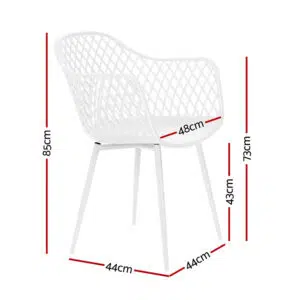 Amelia Outdoor Chair White Set 4 Durable Polypropylene