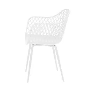 White Outdoor Dining Chair Set Modern Durable