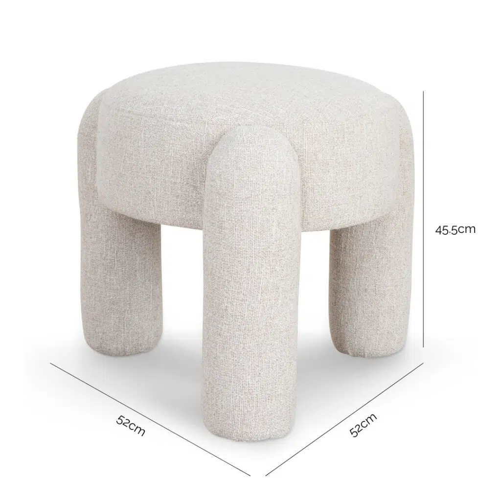 Orla Ottoman Coastal Beige, Stylish Comfort, 52x52x45.5cm