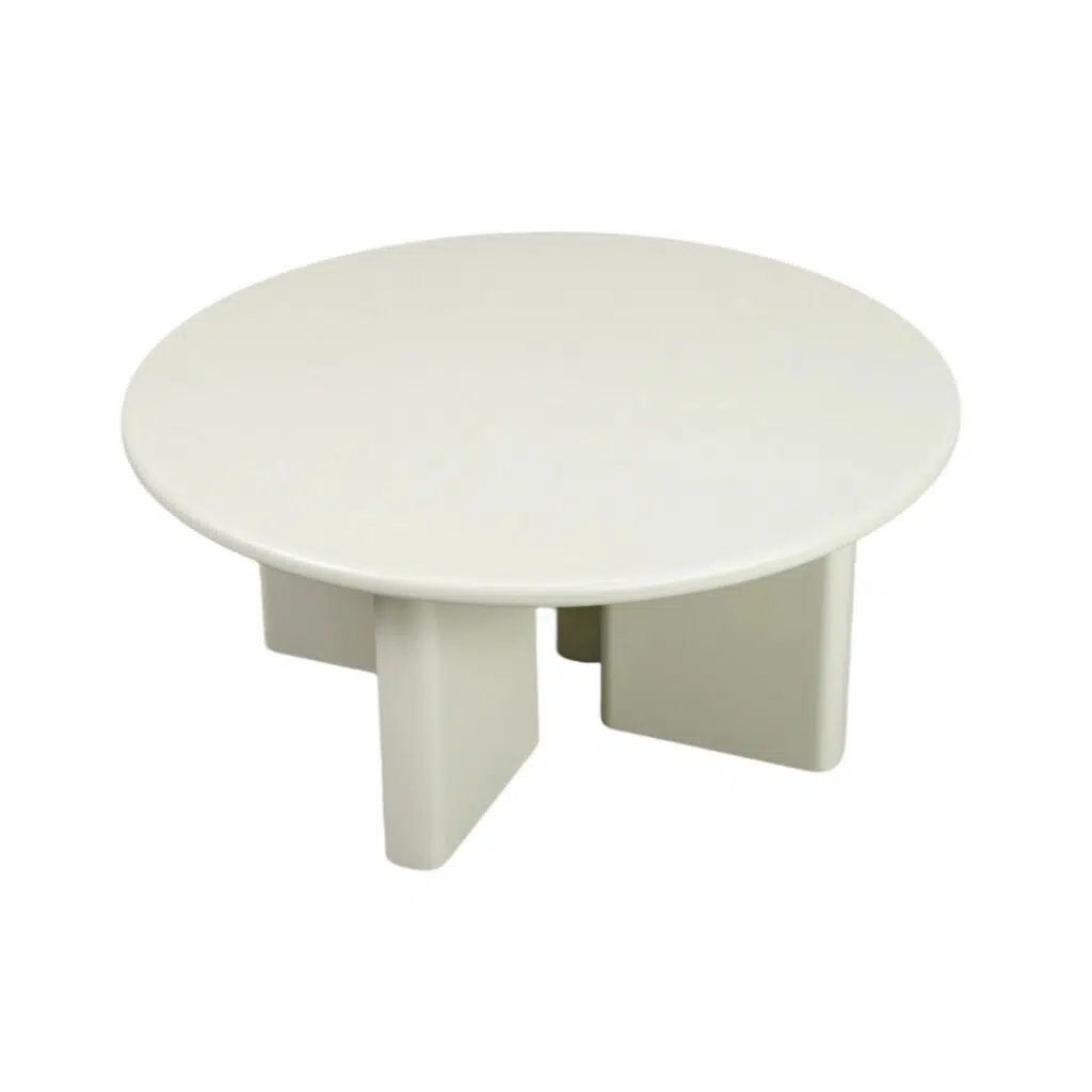 Ovo 80cm Round Coffee Table Cream Matte