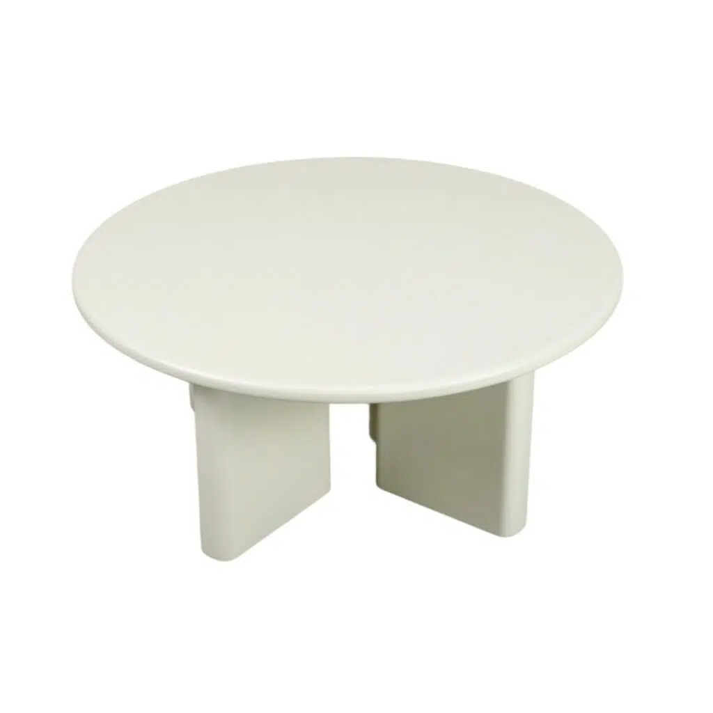 Ovo 80cm Matte Cream Round Coffee Table