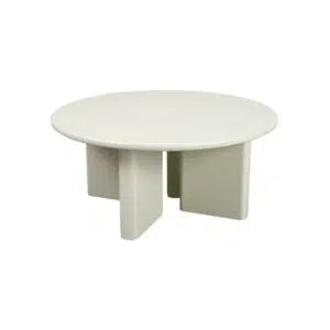Ovo 80cm Round Coffee Table, Soft Cream Matte