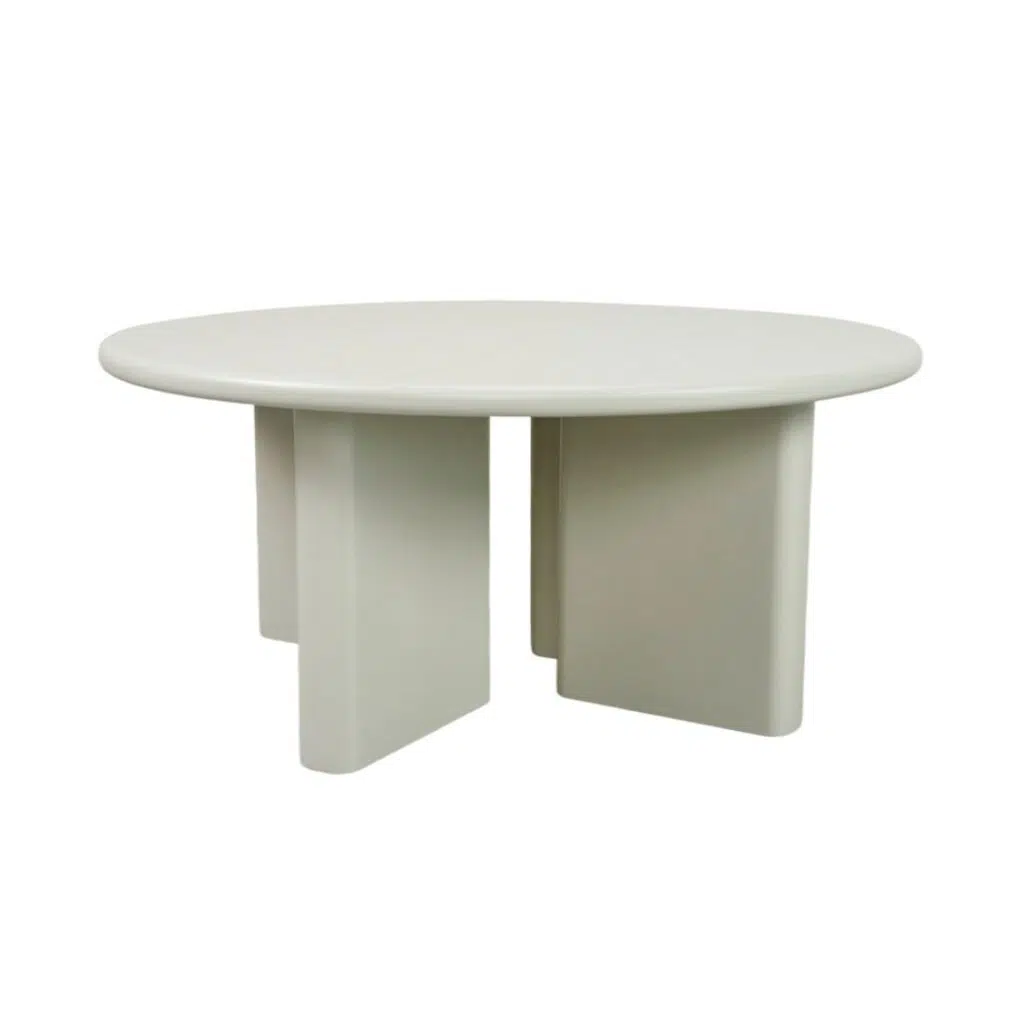 Ovo 80cm Round Coffee Table Cream Matte