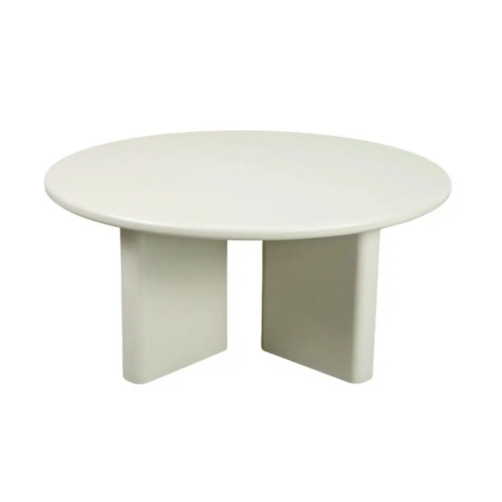 Ovo 80cm Round Coffee Table Cream Matte Finish