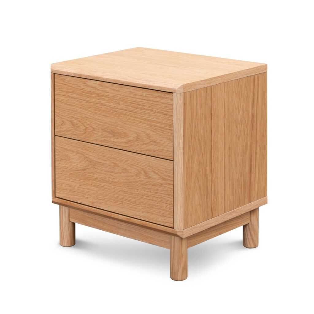 Haven Bedside Table Natural Oak Finish Compact Design