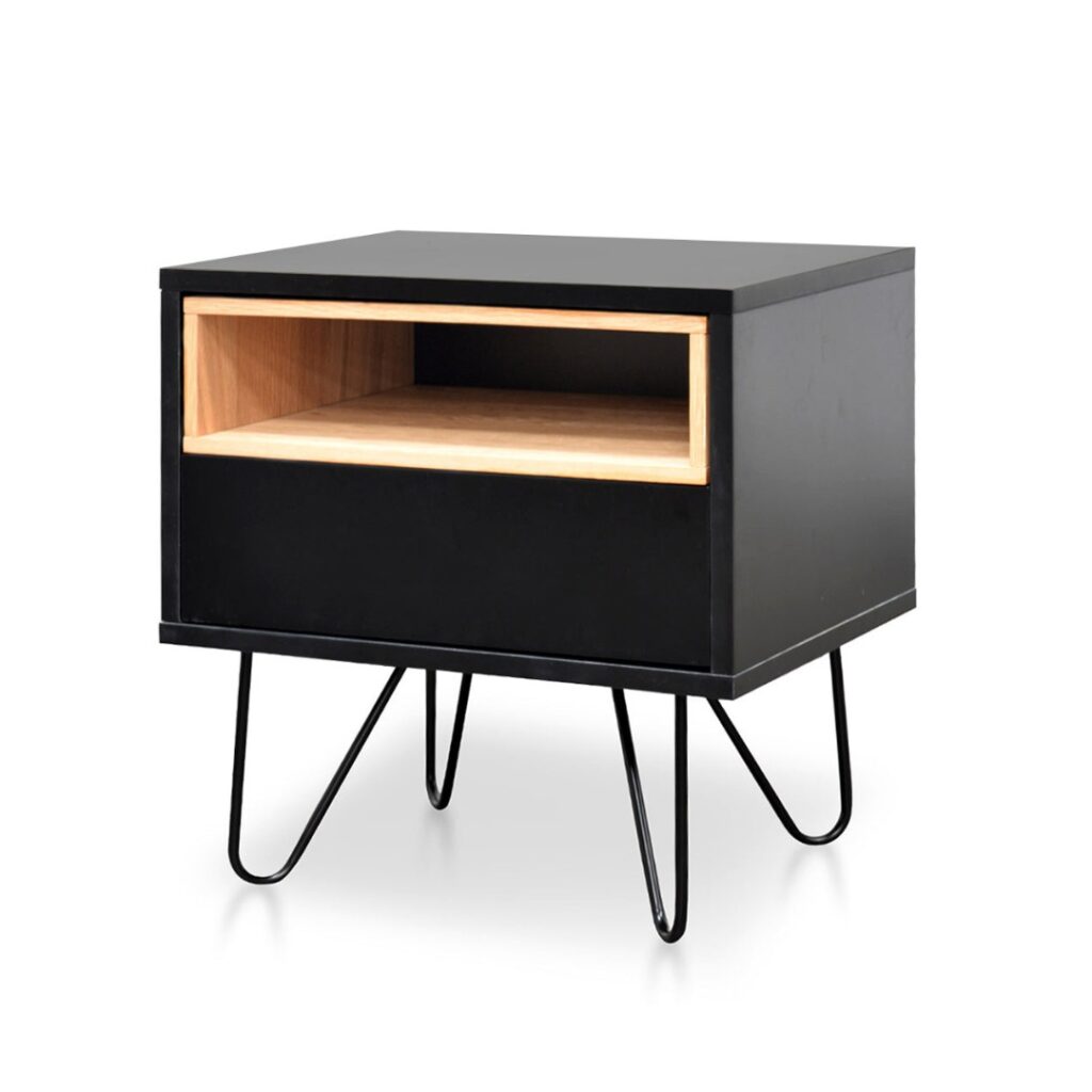 Luna Black Bedside Table Modern Design