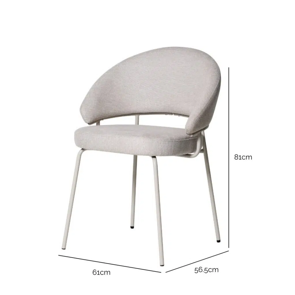 Remi dining chair in beige with elegant design and soft fabric upholstery for comfortable seating