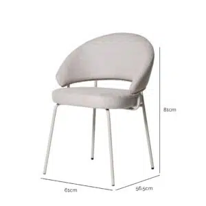 Remi dining chair in beige with elegant design and soft fabric upholstery for comfortable seating
