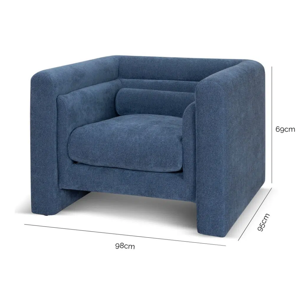 Remy Navy Blue Fabric Armchair Comfort