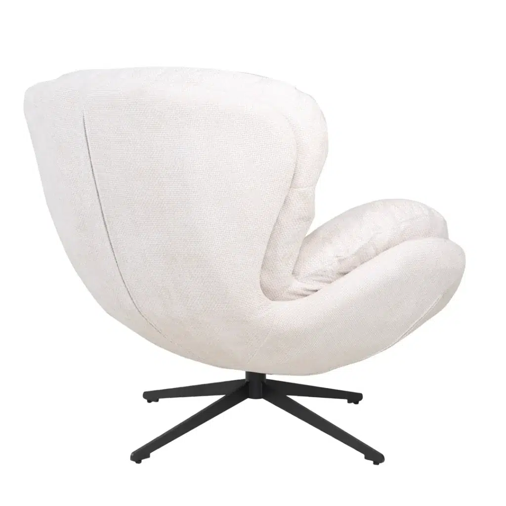Beige swivel accent chair with soft cushion and steel frame