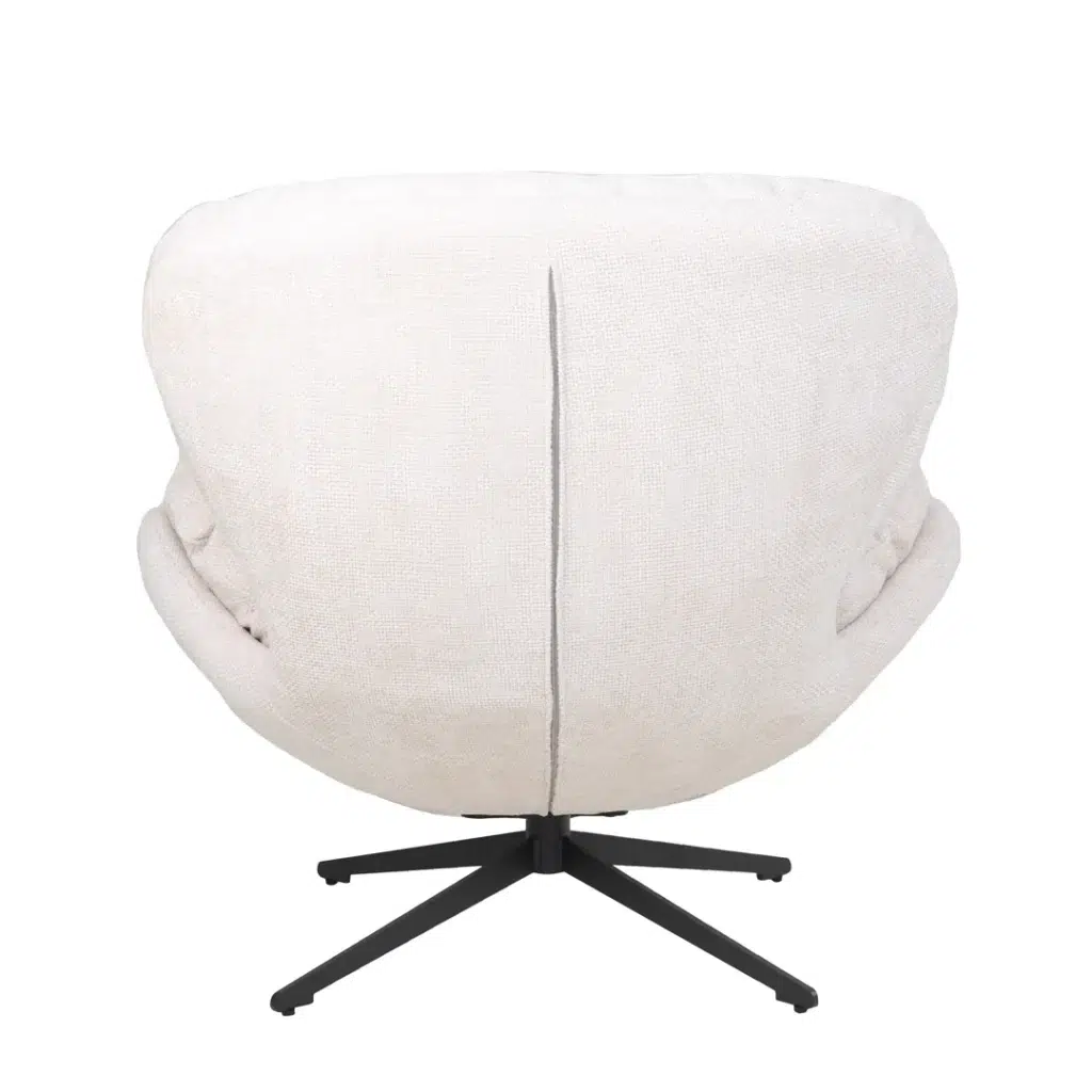 Beige swivel accent chair with soft cushion and steel frame
