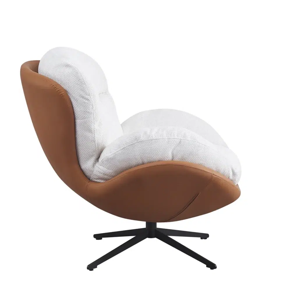 Beige Tan Swivel Chair, Modern Elegant Design, Comfortable Seating