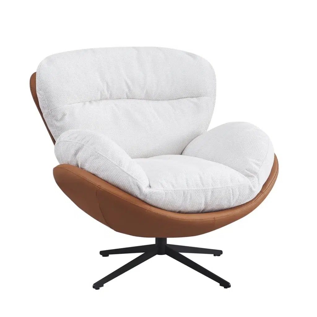 Beige Tan Swivel Chair Modern Elegant Design